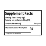 PureGanic Creatine Monohydrate — 150 g, 30 Servings — Supplement Facts