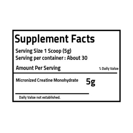 PureGanic Creatine Monohydrate — 150 g, 30 Servings — Supplement Facts