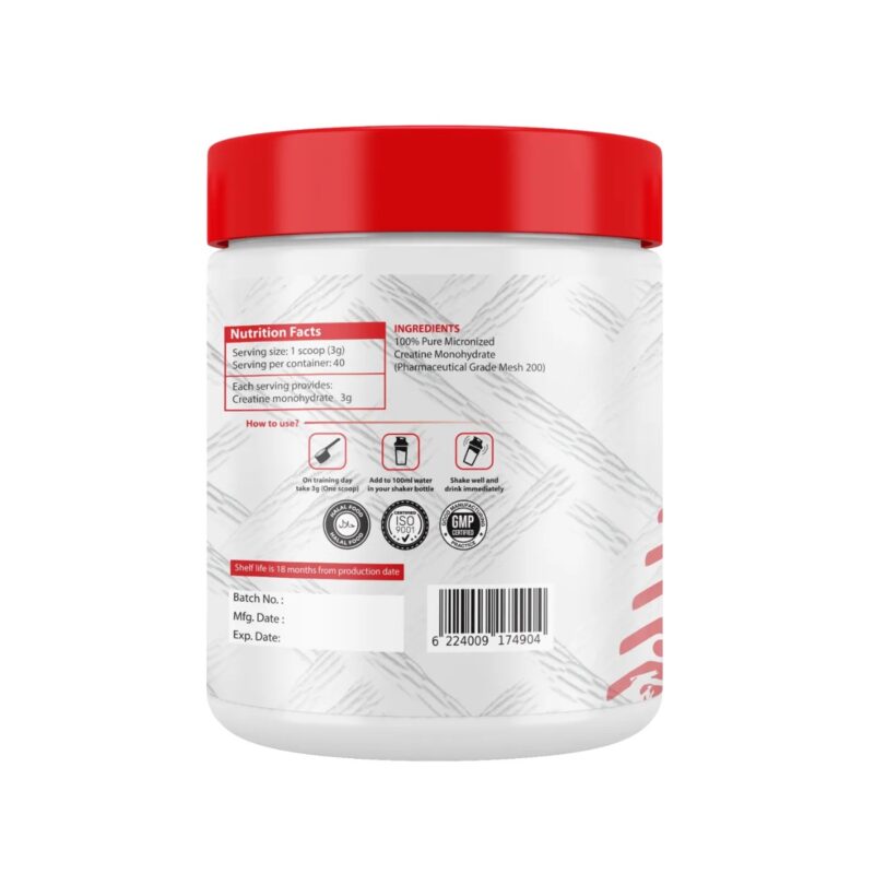 Tractor Creatine Monohydrate — 120 g, 40 Servings — Supplement Facts